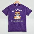 Sorry I Can't Indoor Cat Top For Introvert With Coffee Book For Men Women Kids Mineral Wash Tshirts Mineral Purple