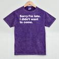 Sorry I'm Late I Didn't Want To Come For Introverts Mineral Wash Tshirts Mineral Purple Sorry I'm Late I Didn't Want To Come For Introverts Mineral Wash Tshirts Mineral Purple
