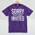 Sorry I'm Late I Wasn't Invited Introverts Social Anxiety Mineral Wash Tshirts Mineral Purple