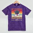 My Stepmom Mastered It Master's Degree Graduation Vintage Mineral Wash Tshirts Mineral Purple
