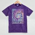 Straight Outta 10th Grade Class Of 2022 School Graduation Mineral Wash Tshirts Mineral Purple