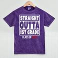 Straight Outta 1st Grade Class Of 2029 Shirt Graduation Mineral Wash Tshirts Mineral Purple