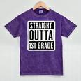 Straight Outta 1st Grade First Graduate Graduation Student Mineral Wash Tshirts Mineral Purple