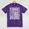 Straight Outta 2nd Grade Shirt Second Grade Graduation Mineral Wash Tshirts Mineral Purple