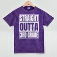 Straight Outta 3rd Grade Graduation Class 2025 Third Grade Mineral Wash Tshirts Mineral Purple