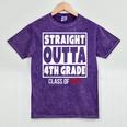 Straight Outta 4th Grade Class Of 2026 Shirt Graduation Mineral Wash Tshirts Mineral Purple