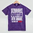 Straight Outta 4th Grade Graduation Class 2028 Fourth Grade Mineral Wash Tshirts Mineral Purple