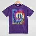 Straight Outta 5th Grade Class Of 2022 School Graduation Mineral Wash Tshirts Mineral Purple