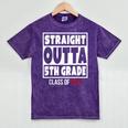 Straight Outta 5th Grade Class Of 2025 Shirt Graduation Mineral Wash Tshirts Mineral Purple