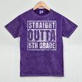 Straight Outta 5th Grade Graduation Her Him Boy T-Shirt Mineral Wash Tshirts Mineral Purple