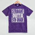 Straight Outta 5th Grade Graduation Motivational Mineral Wash Tshirts Mineral Purple