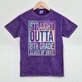 Straight Outta 8th Grade Class Of 2022 School Graduation Mineral Wash Tshirts Mineral Purple