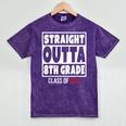 Straight Outta 8th Grade Class Of 2023 Shirt Graduation Mineral Wash Tshirts Mineral Purple