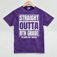 Straight Outta 8th Grade Graduation 2025 Eighth Grade Mineral Wash Tshirts Mineral Purple