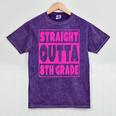 Straight Outta 8th Grade Graduation Eighth Grade T-Shirt Mineral Wash Tshirts Mineral Purple