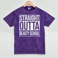 Straight Outta Beauty School Graduation Distressed Mineral Wash Tshirts Mineral Purple