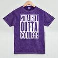 STRAIGHT OUTTA COLLEGE Graduation 2019 T Shirt Her Him Women Mineral Wash Tshirts Mineral Purple