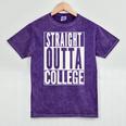 STRAIGHT OUTTA COLLEGE Graduation 2019 Her Him Women Mineral Wash Tshirts Mineral Purple