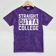 Straight Outta College Graduation Adult Mineral Wash Tshirts Mineral Purple