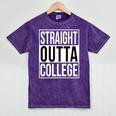 Straight Outta College Movie Parody Graduation Mineral Wash Tshirts Mineral Purple