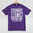 Straight Outta Cosmetology School Class Of 2025 Graduation Mineral Wash Tshirts Mineral Purple