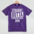Straight Outta Elementary School 2019 Graduation Fun Mineral Wash Tshirts Mineral Purple
