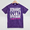Straight Outta Fifth Grade Class Of 2018 Graduation Mineral Wash Tshirts Mineral Purple