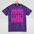 Straight Outta Fifth Grade Graduation Class Mineral Wash Tshirts Mineral Purple