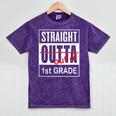Straight Outta First Grade Graduation 1st Grade T Shirt Mineral Wash Tshirts Mineral Purple