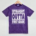 Straight Outta First Grade Graduation Class Mineral Wash Tshirts Mineral Purple