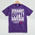 Straight Outta Fourth Grade Class Of 2026 Shirt Graduation Mineral Wash Tshirts Mineral Purple