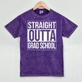 Straight Outta Grad School Graduation T Shirt Gift Mineral Wash Tshirts Mineral Purple