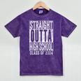STRAIGHT OUTTA HIGH SCHOOL Graduation Class Of 2024 Senior Mineral Wash Tshirts Mineral Purple