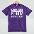 Straight Outta High School Graduation Kid Mineral Wash Tshirts Mineral Purple