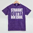 Straight Outta High School Graduation T-Shirt Mineral Wash Tshirts Mineral Purple