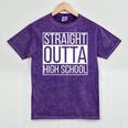 Straight Outta High School Senior Graduation Mineral Wash Tshirts Mineral Purple
