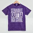 Straight Outta High School Shirt Boy Girl Graduation Mineral Wash Tshirts Mineral Purple