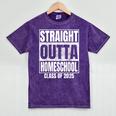 Straight Outta Homeschool Class 2025 Boys Kids Graduation Mineral Wash Tshirts Mineral Purple