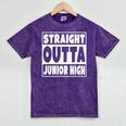 Straight Outta Junior High 8th Grade Graduation Mineral Wash Tshirts Mineral Purple