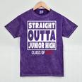 Straight Outta Junior High Class Of 2018 Graduation Shirt Mineral Wash Tshirts Mineral Purple