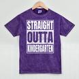 Straight Outta Kindergarten Graduation 2025 Kinder Mineral Wash Tshirts Mineral Purple