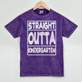 Straight Outta Kindergarten Shirt Great Graduation Idea Mineral Wash Tshirts Mineral Purple