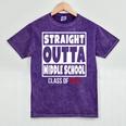 Straight Outta Middle School Class Of 2022 Shirt Graduation Mineral Wash Tshirts Mineral Purple