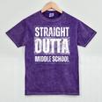 Straight Outta Middle School Class Of 2024 Graduation Mineral Wash Tshirts Mineral Purple