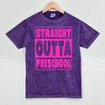 Straight Outta Preschool Class Graduation Pink Mineral Wash Tshirts Mineral Purple
