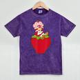 Strawberry Shortcake Sitting On Strawberry Retro Nostalgia Mineral Wash Tshirts Mineral Purple