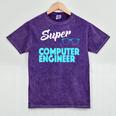 Super Computer Engineer New Job Graduation Mineral Wash Tshirts Mineral Purple