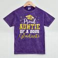 Super Proud Auntie Of 2025 Graduate Senior Graduation Family Mineral Wash Tshirts Mineral Purple
