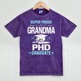 Super Proud Grandma Of A PHD Graduate Senior Graduation Mineral Wash Tshirts Mineral Purple
