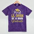 Super Proud Little Cousin Of 2025 Graduate Graduation Family Mineral Wash Tshirts Mineral Purple